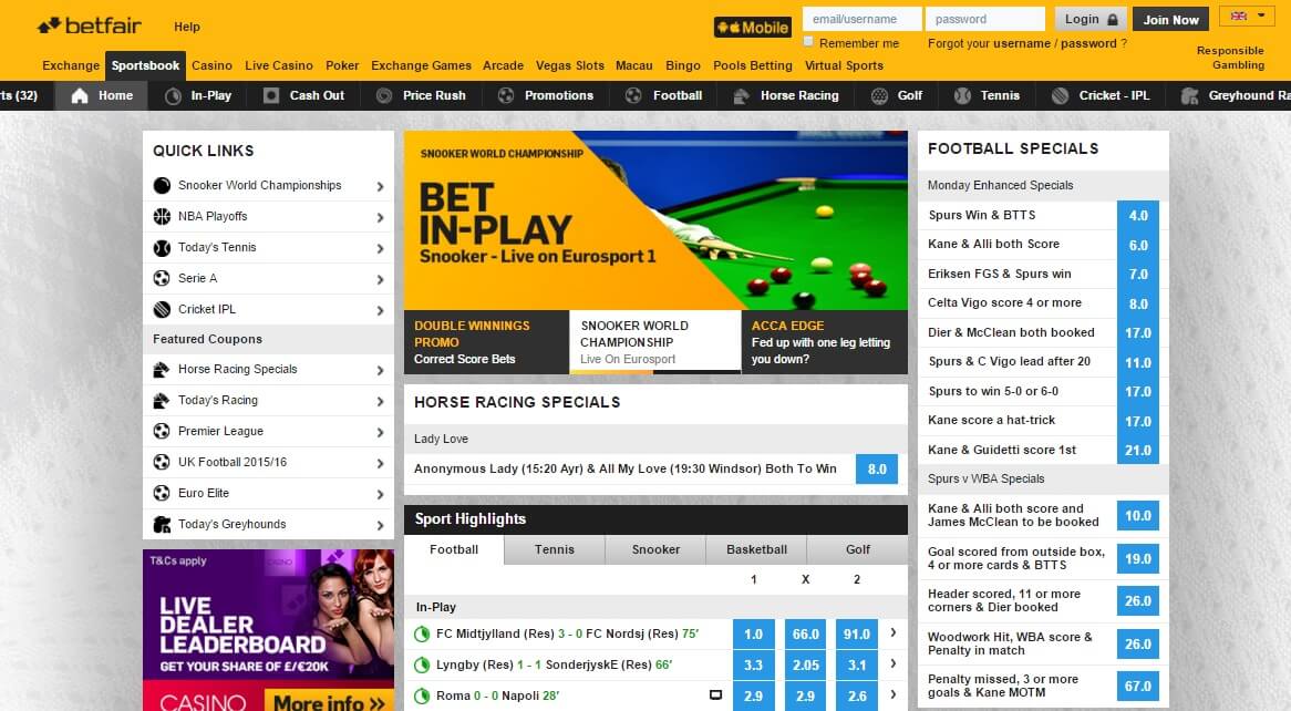 betfair sports betting games and matches